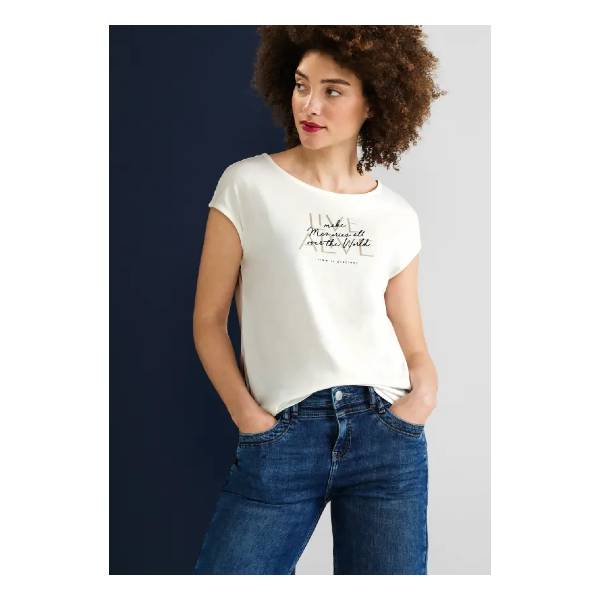 The One t-shirt white ide wording Street off - &