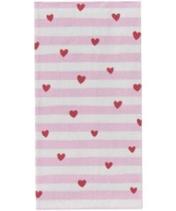 Serviet Små hjerter lyserød strib