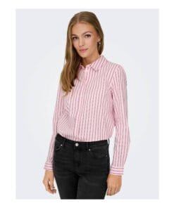 JDY Mio skjorte lyserød/bordeaux strib